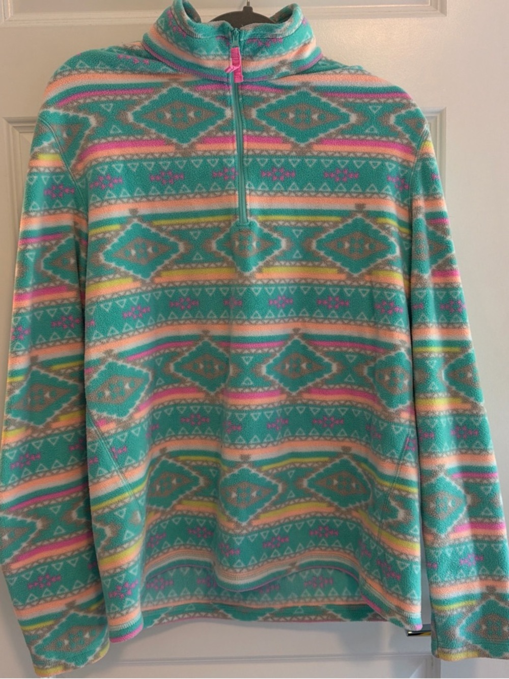 chubbies Turquoise Patterned Quarter-Zip Fleece Pullover